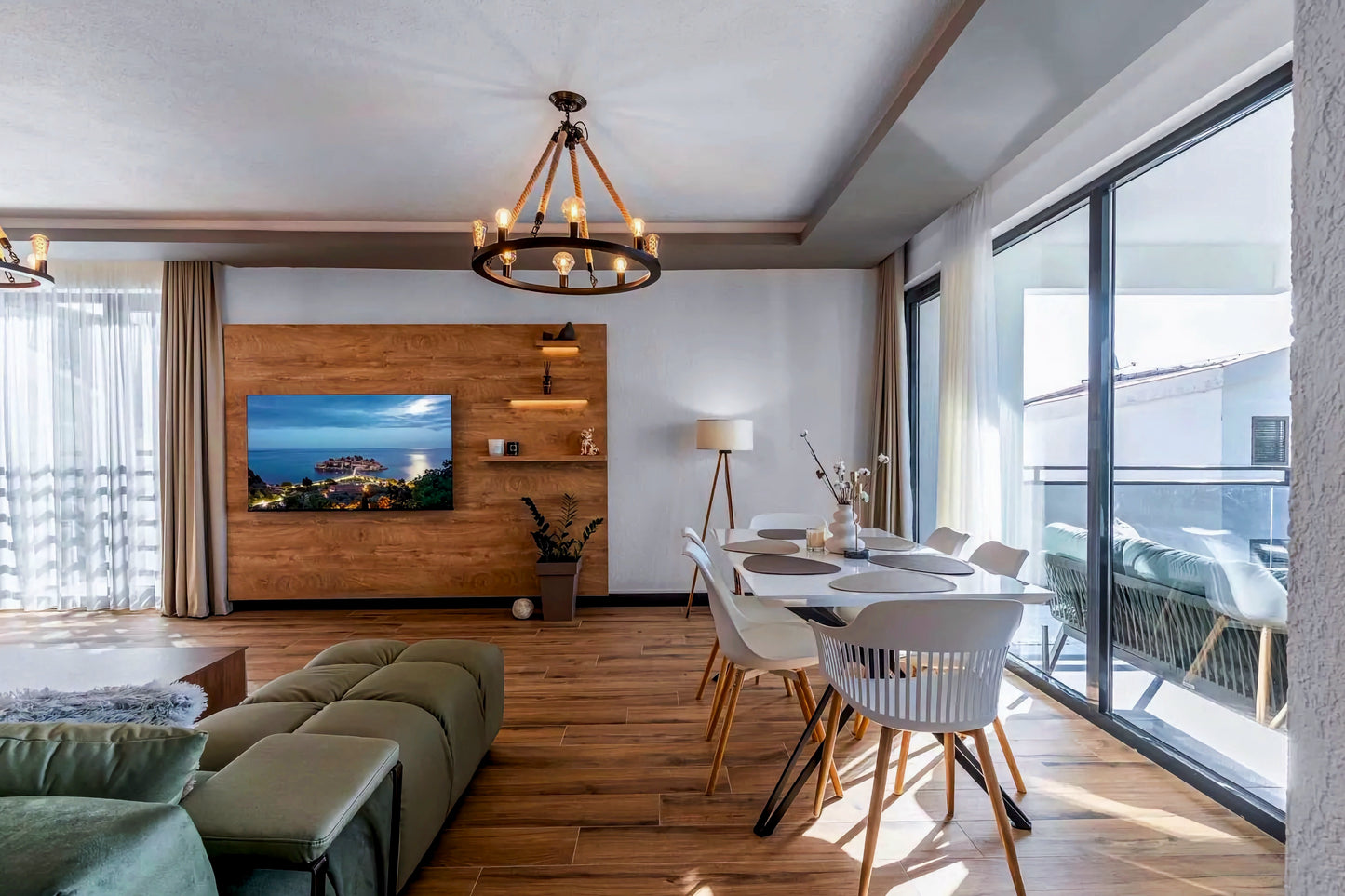 Elegant 3-Bedroom Sea View Apartment in Sveti Stefan with Terrace and Parking