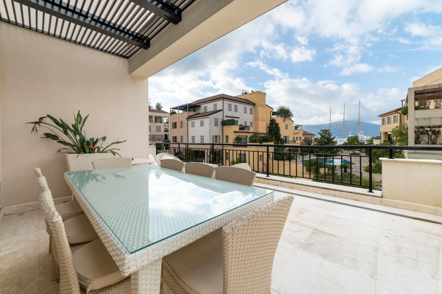 Stylish 2-Bedroom Apartment with Terrace & Partial Sea View – Porto Montenegro